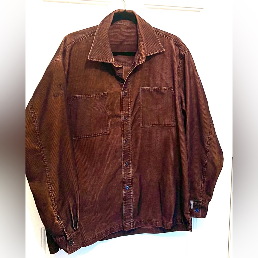 Men’s or women’s long sleeved burnt orange corderoy Shacket size XL Wind…